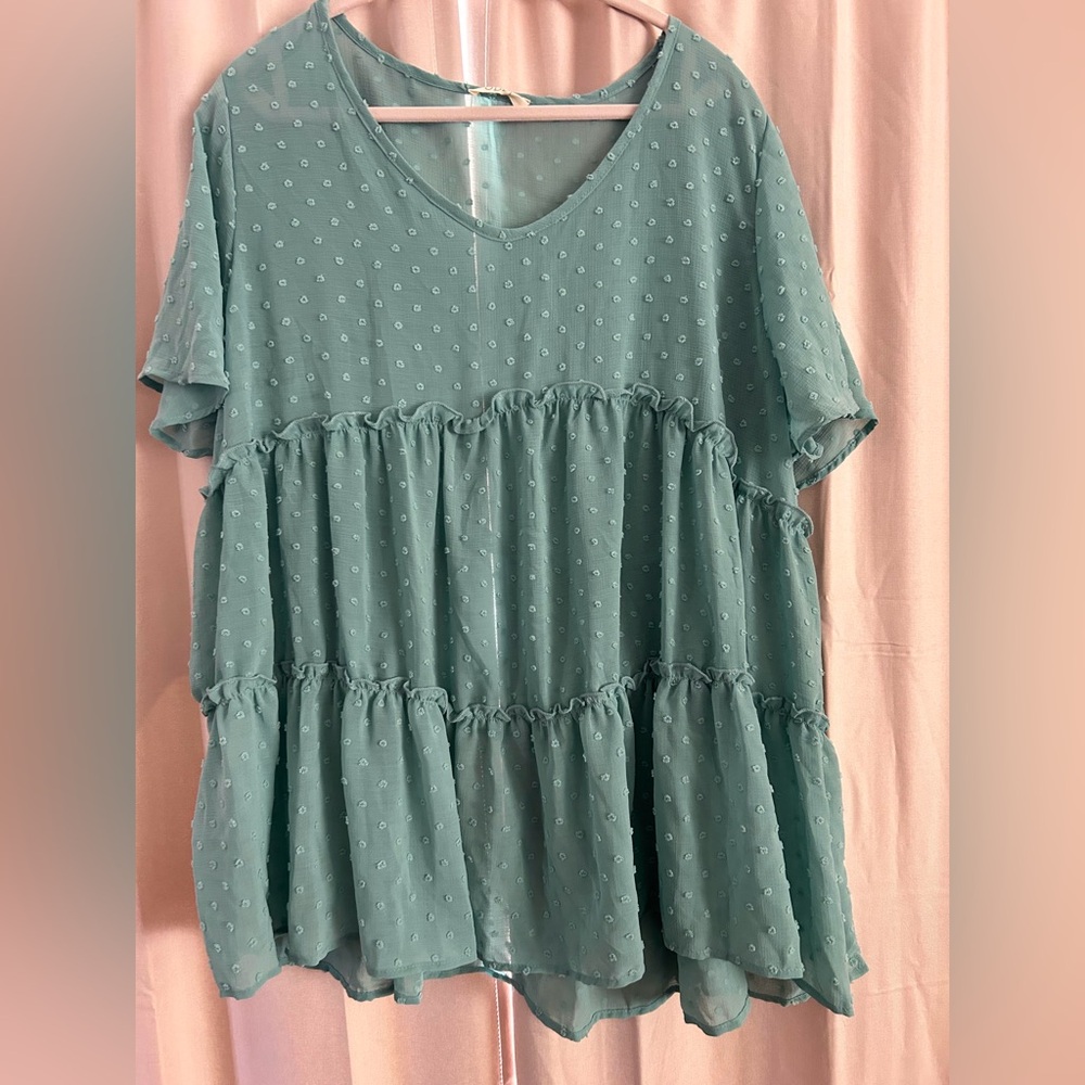 Plus Swiss Dot Blouse